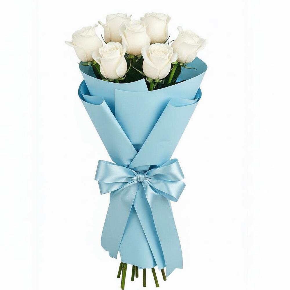 Букет 7 белых роз Проуд в Нестерово