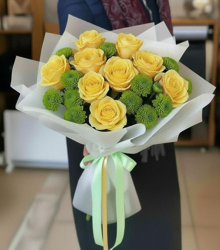 Букет цветов из: Хризантемы и Розы в Нестерово