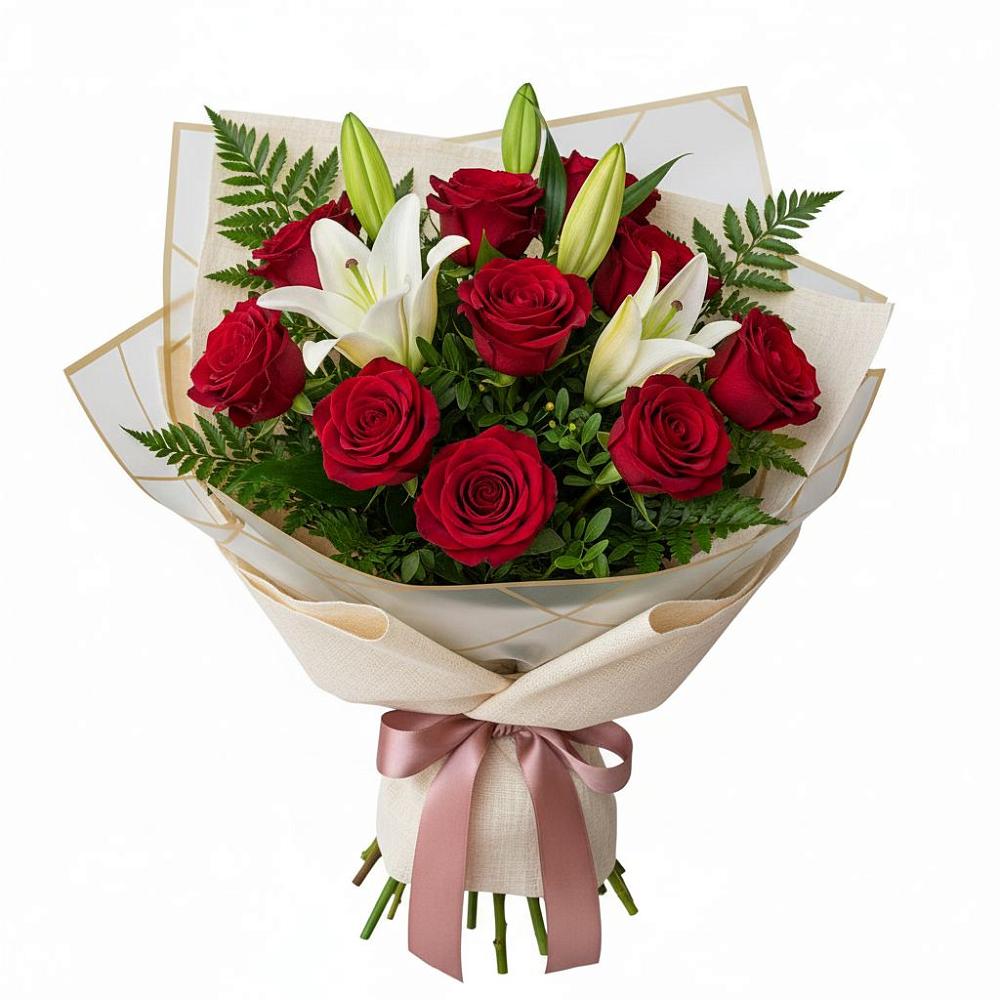 Букет цветов из: Лилии и Розы в Нестерово