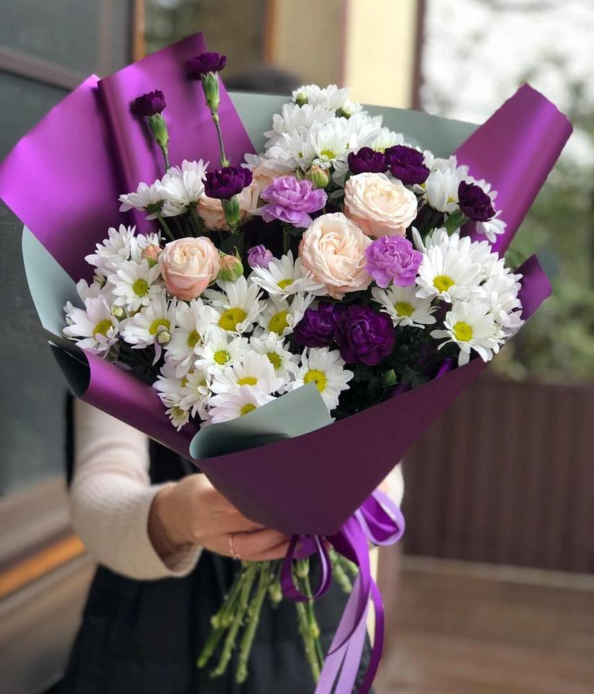 Букет цветов из: Хризантемы, Гвоздики и Розы в Нестерово