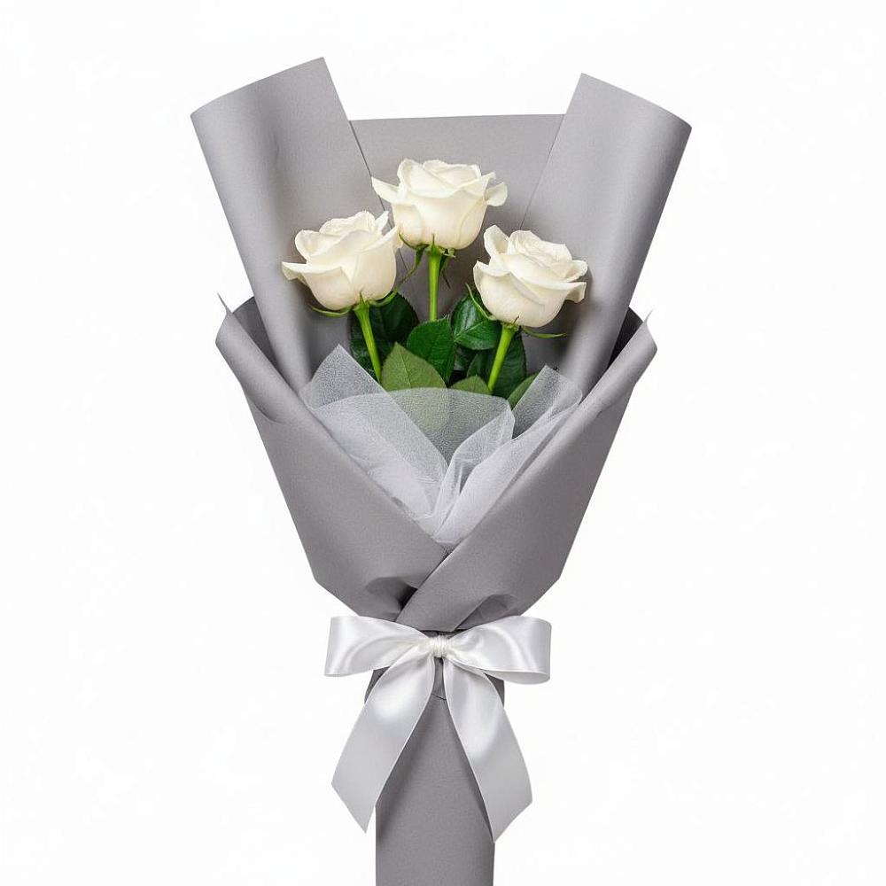 Букет 3 белые розы в Нестерово