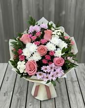 Букет цветов из:  Альстромерии, Гвоздики, Розы и Хризантемы #REPLACE_PRED# Нестерово