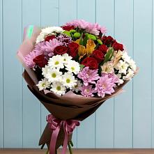 Букет цветов из:  Розы, Хризантемы и Альстромерии в Нестерово