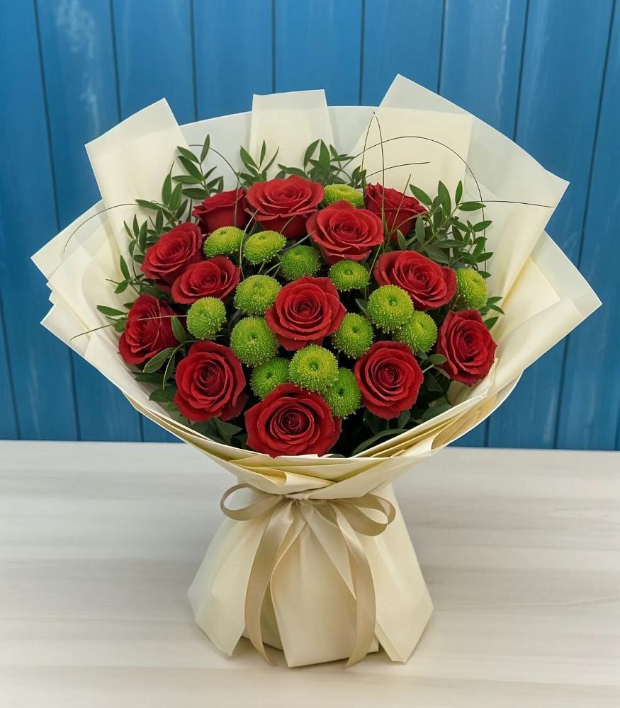 Букет цветов из: Розы и Хризантемы в Нестерово